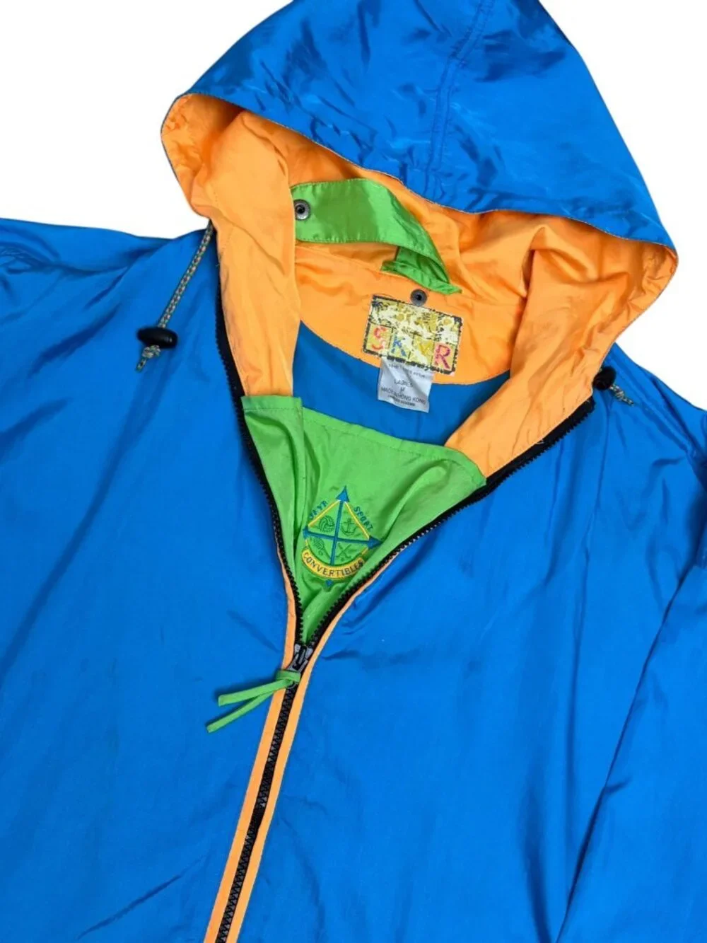 VINTAGE 90s SKYR Ski Jacket Windbreaker Retro Bright Light Bomber Womens Medium